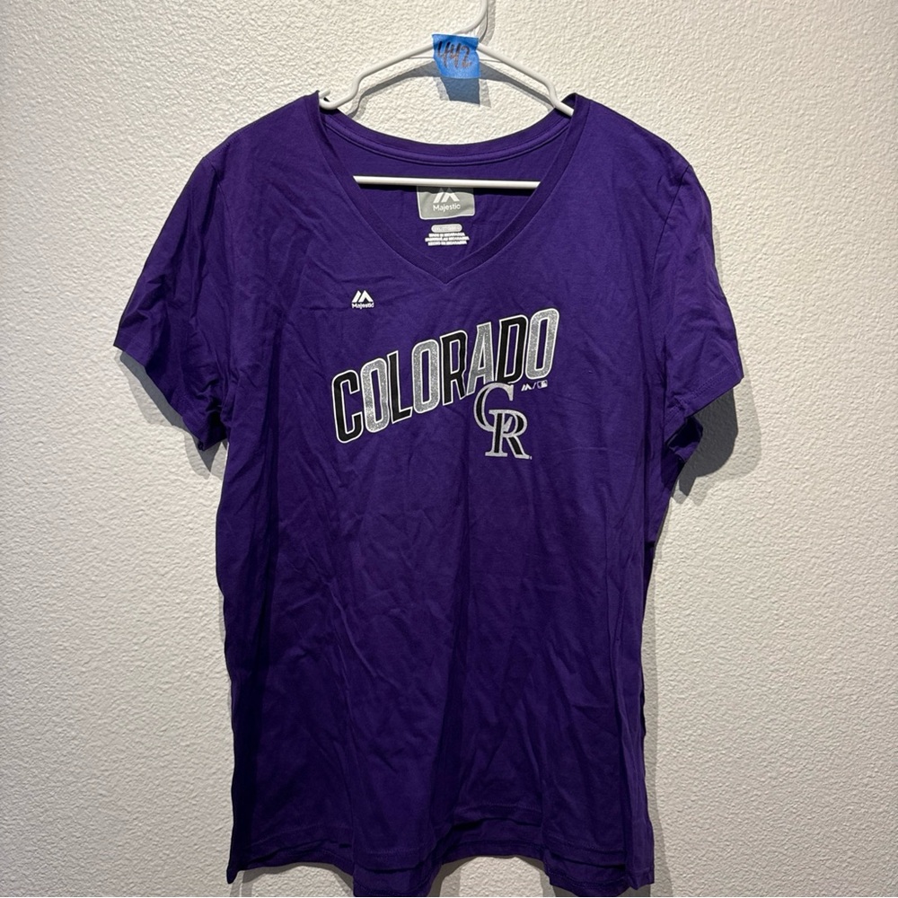 Majestic Purple Women’s Colorado Rockies Tee brand new sz 2XL